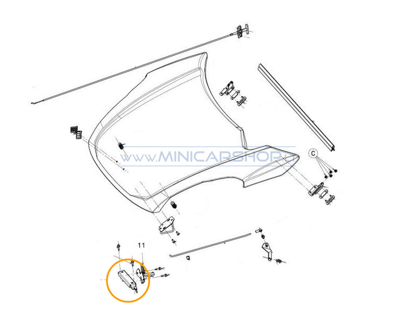 Kapoto spynos laikiklis Ligier JS50 / JS50L Ph1