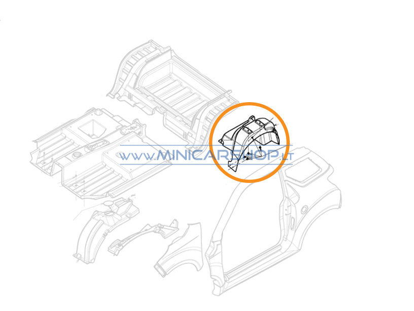Galinis posparnis kairė Ligier JS50 / JS50L Ph1