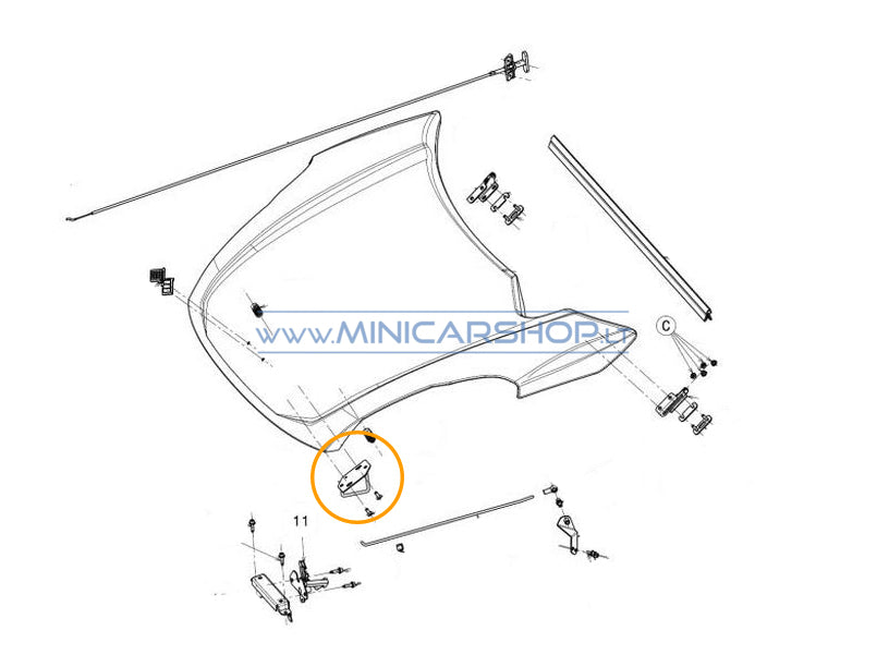 Kapoto kablys Ligier JS50 / JS50L Ph1